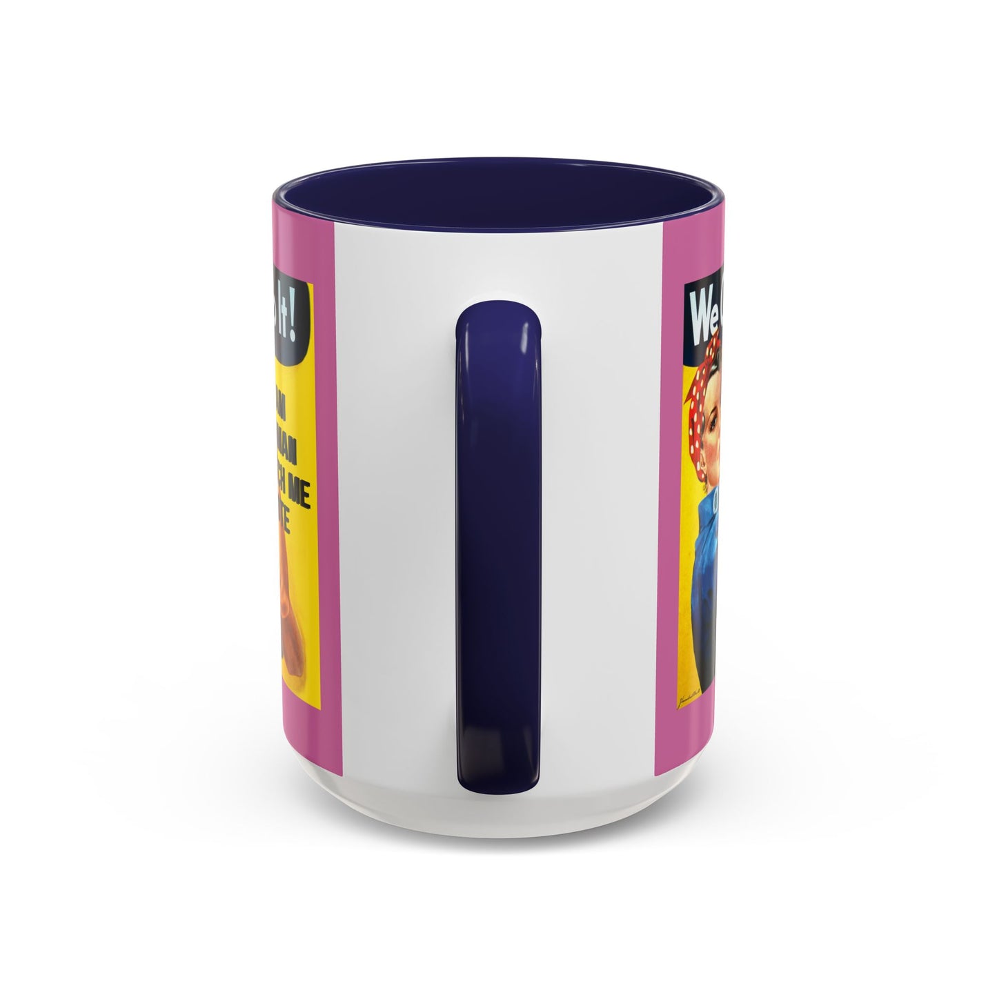 I Am Woman Watch Me Vote Rosie Pink Accent Mug by cypherpunkgear.com