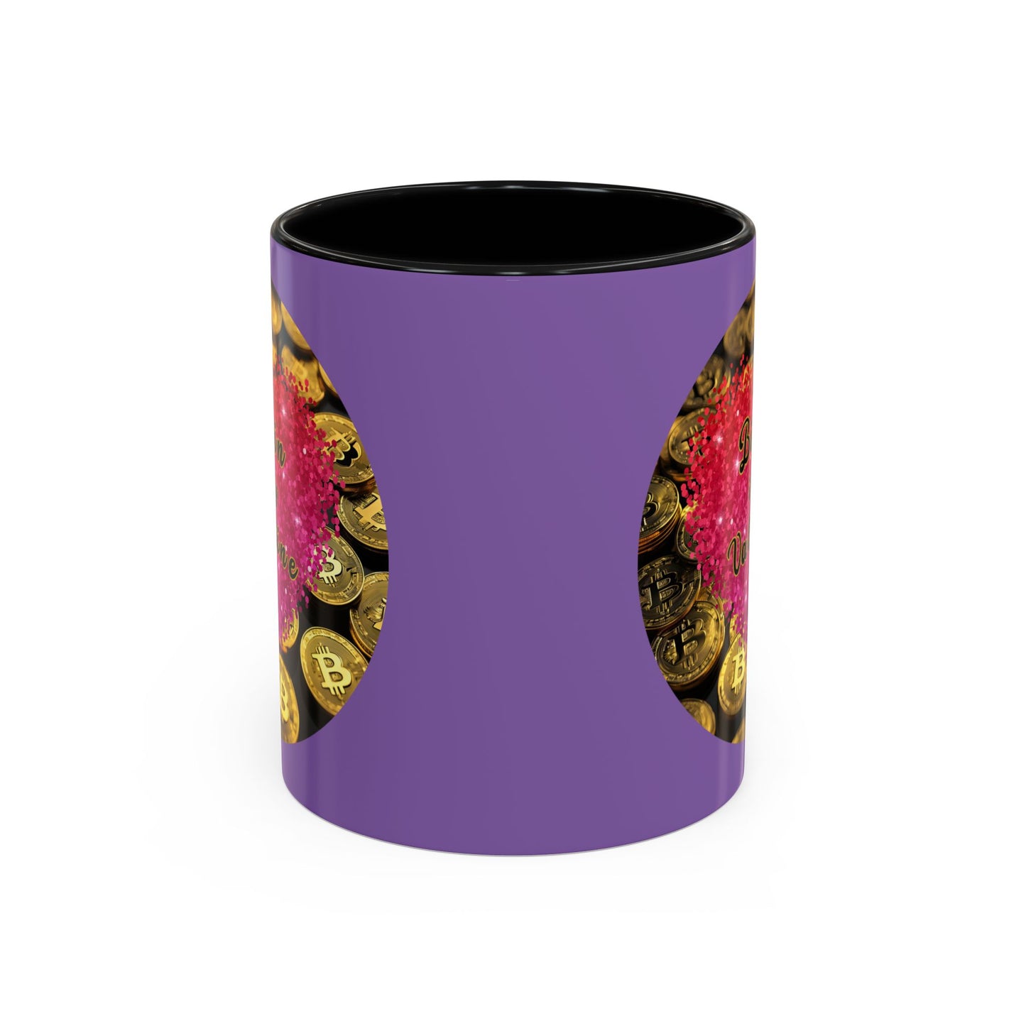 Bitcoin is My Valentine Light Purple Accent Mug by cypherpunkgear.com