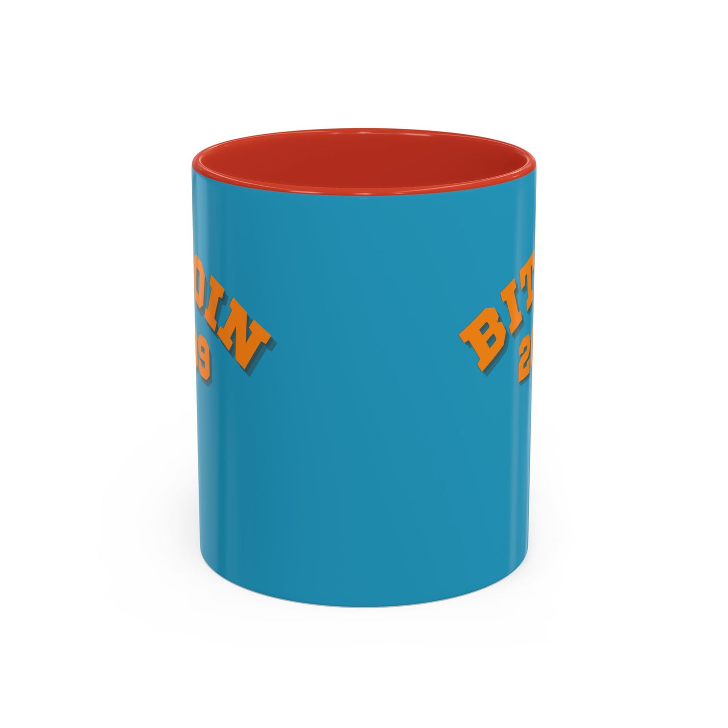 Bitcoin 2009 Turquoise Accent Mug by cypherpunkgear.com