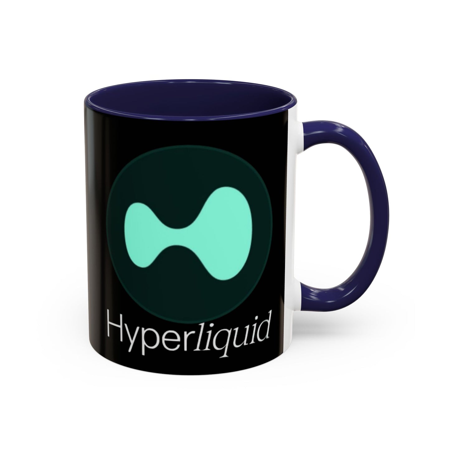 Hyperliquid White font Black Accent Mug by cypherpunkgear.com