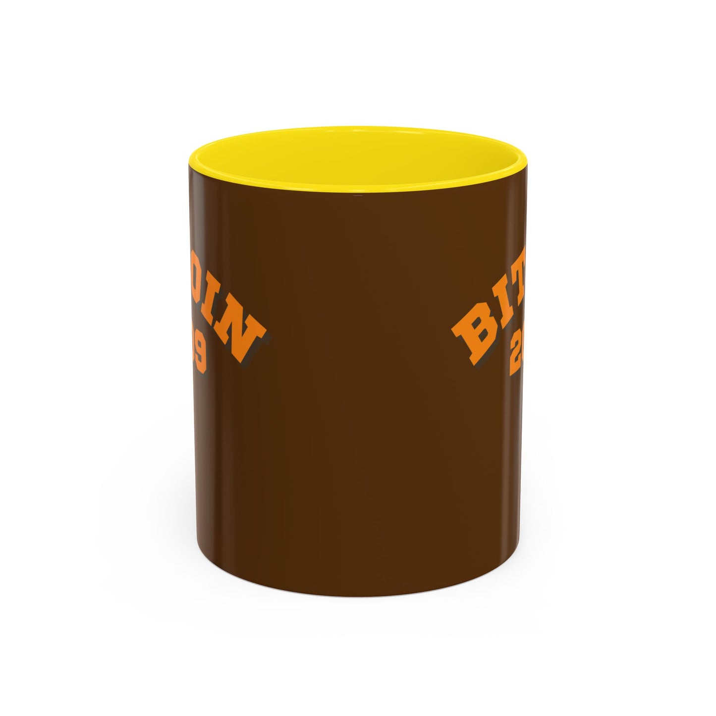 Bitcoin 2009 Brown Accent Mug by cypherpunkgear.com