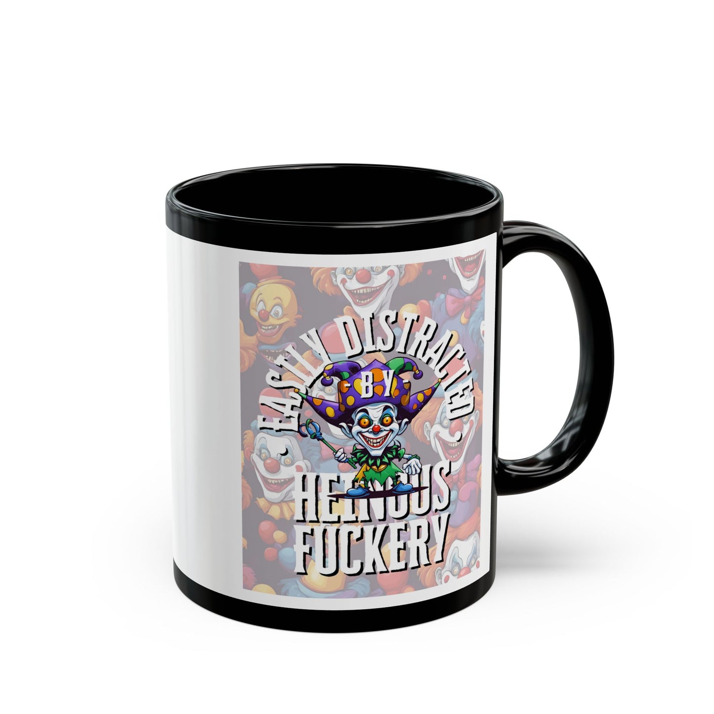 Easily Distracted by Heinous Fuckery Little Jinx White Mug by cypherpunkgear.com