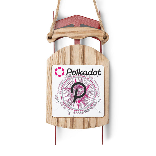 Polkadot (DOT) White background Sled Ornament by cypherpunkgear.com