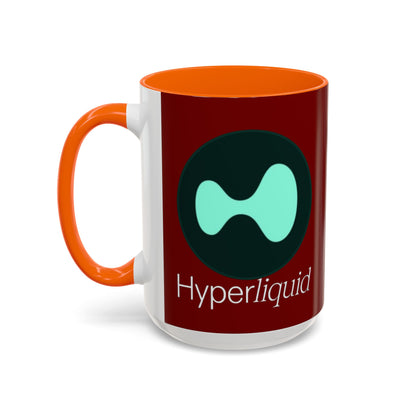 Hyperliquid White font Red Accent Mug by cypherpunkgear.com