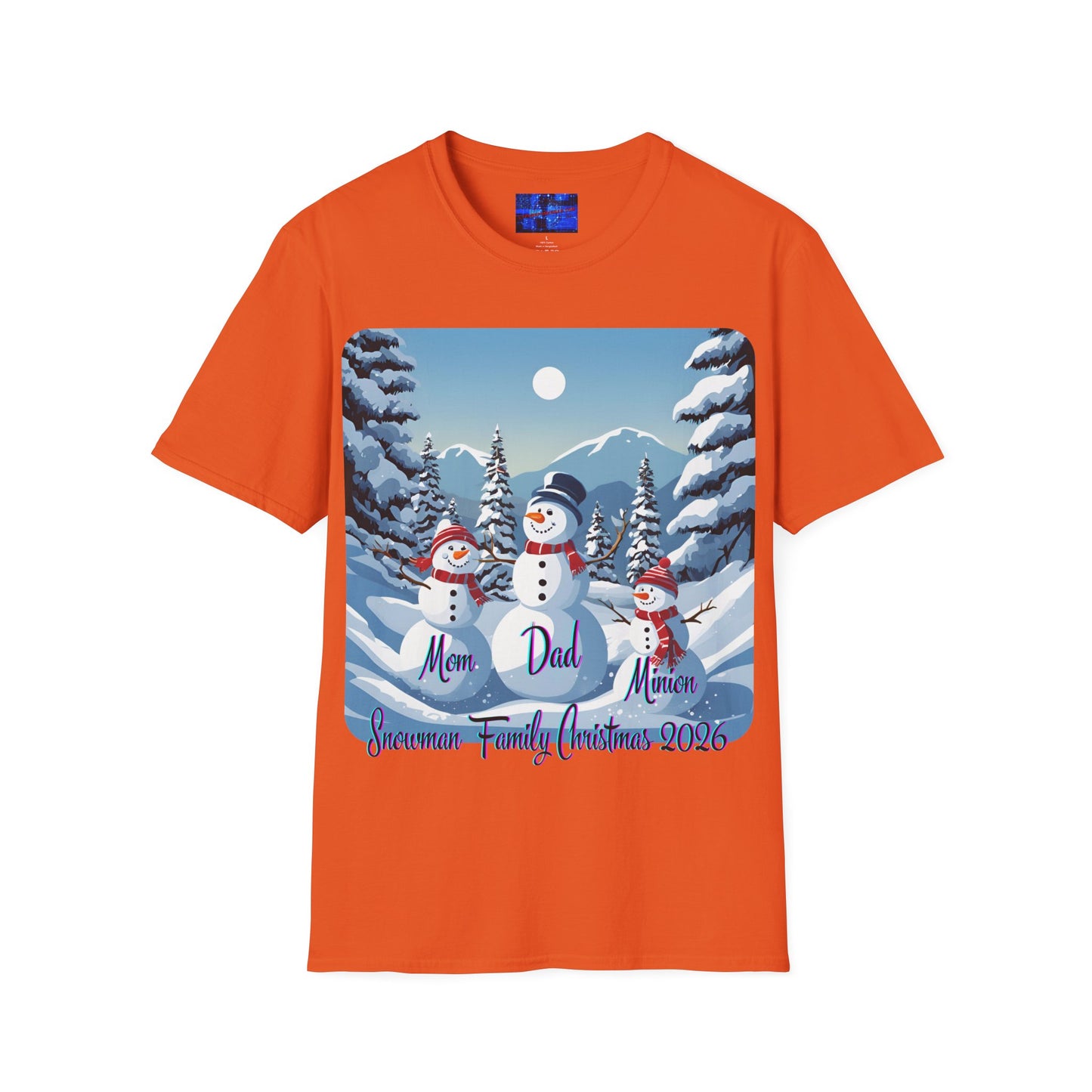 Snowman Family of 3 Light colors Unisex T-Shirt by cypherpunkgear.com