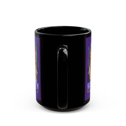 Spooky Happy Halloween Ghost Purple font Purple Mug by CreepyCrafts.boo
