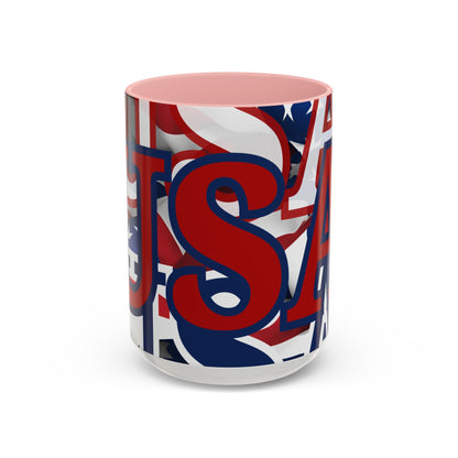 USA! USA! USA RDfont Patriot Accent Mug by cypherpunkgear