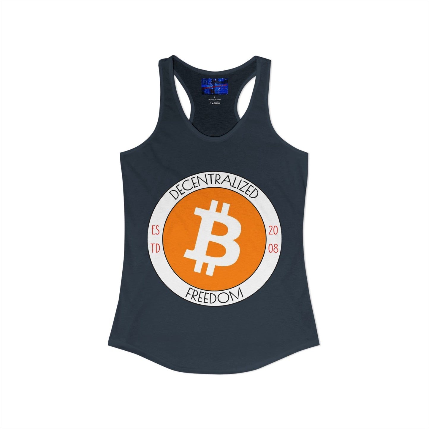 Bitcoin: ¡Libertad descentralizada por cypherpunkgear! Camiseta sin mangas ideal con espalda cruzada para mujer