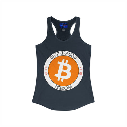 Bitcoin: ¡Libertad descentralizada por cypherpunkgear! Camiseta sin mangas ideal con espalda cruzada para mujer