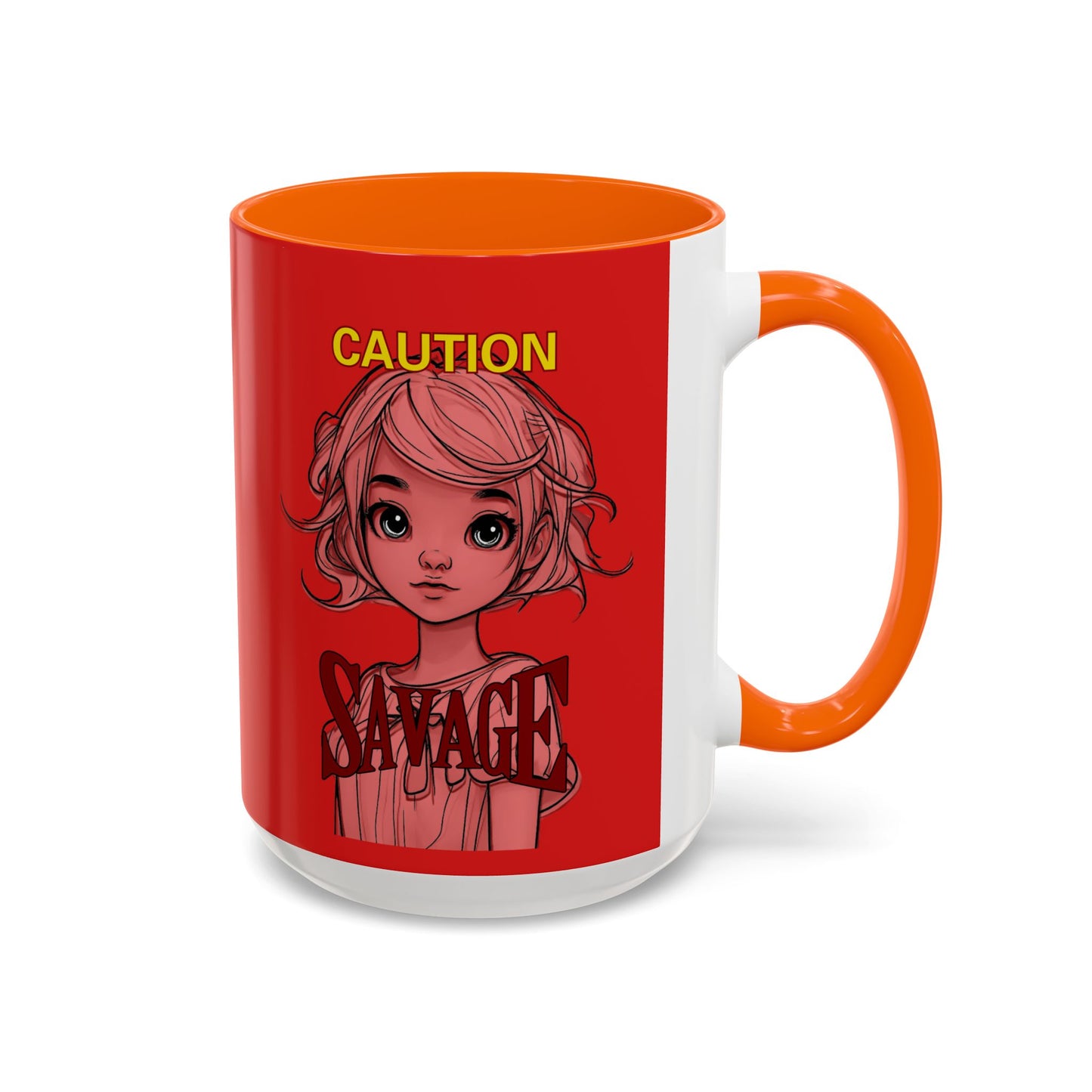 Caution, Savage Red Accent Mug by cypherpunkgear.com