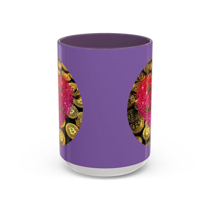 Bitcoin is My Valentine Light Purple Accent Mug by cypherpunkgear.com