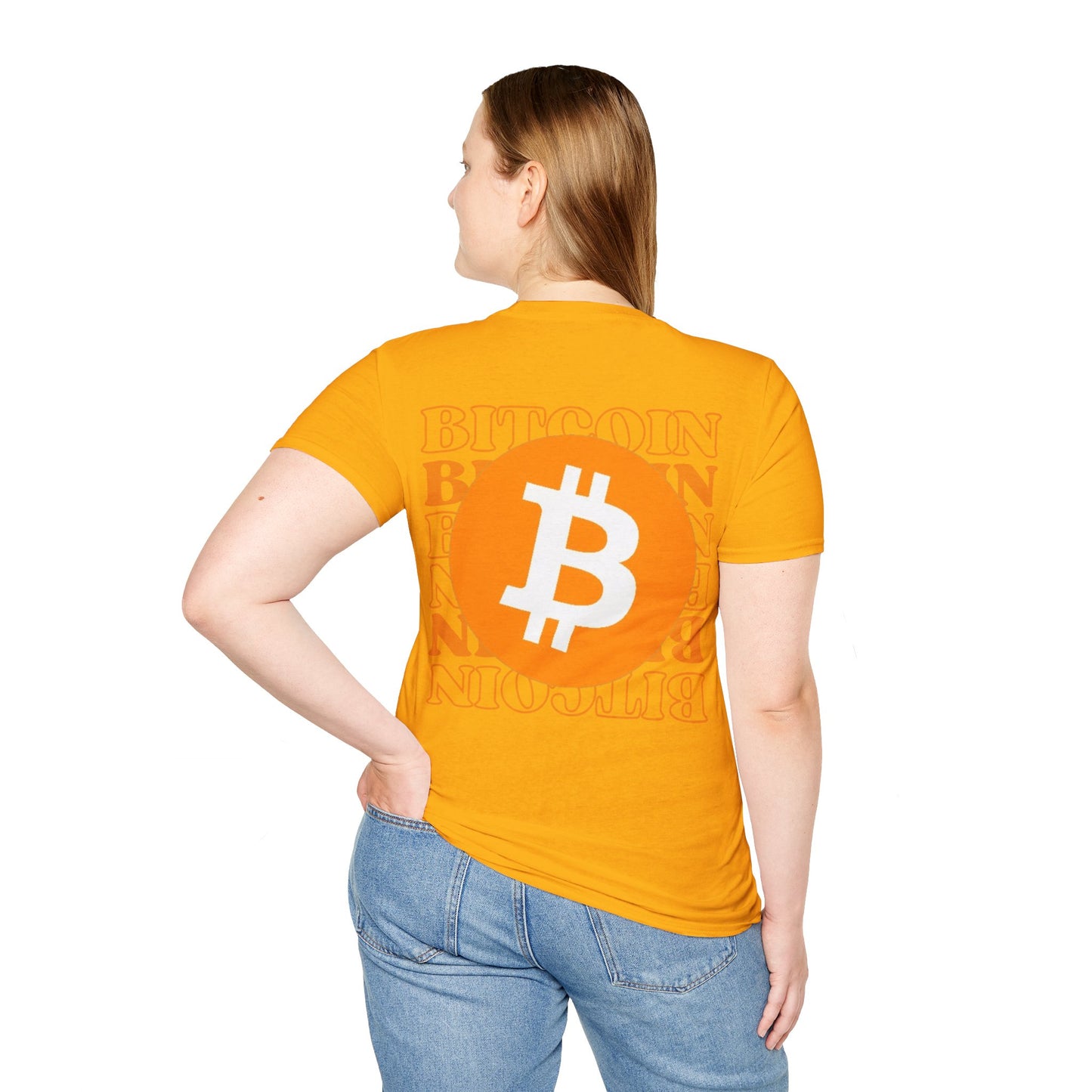 2-sided Bitcoin (BTC) Decentralized Freedom LTcolors Unisex T-Shirt by cypherpunkgear