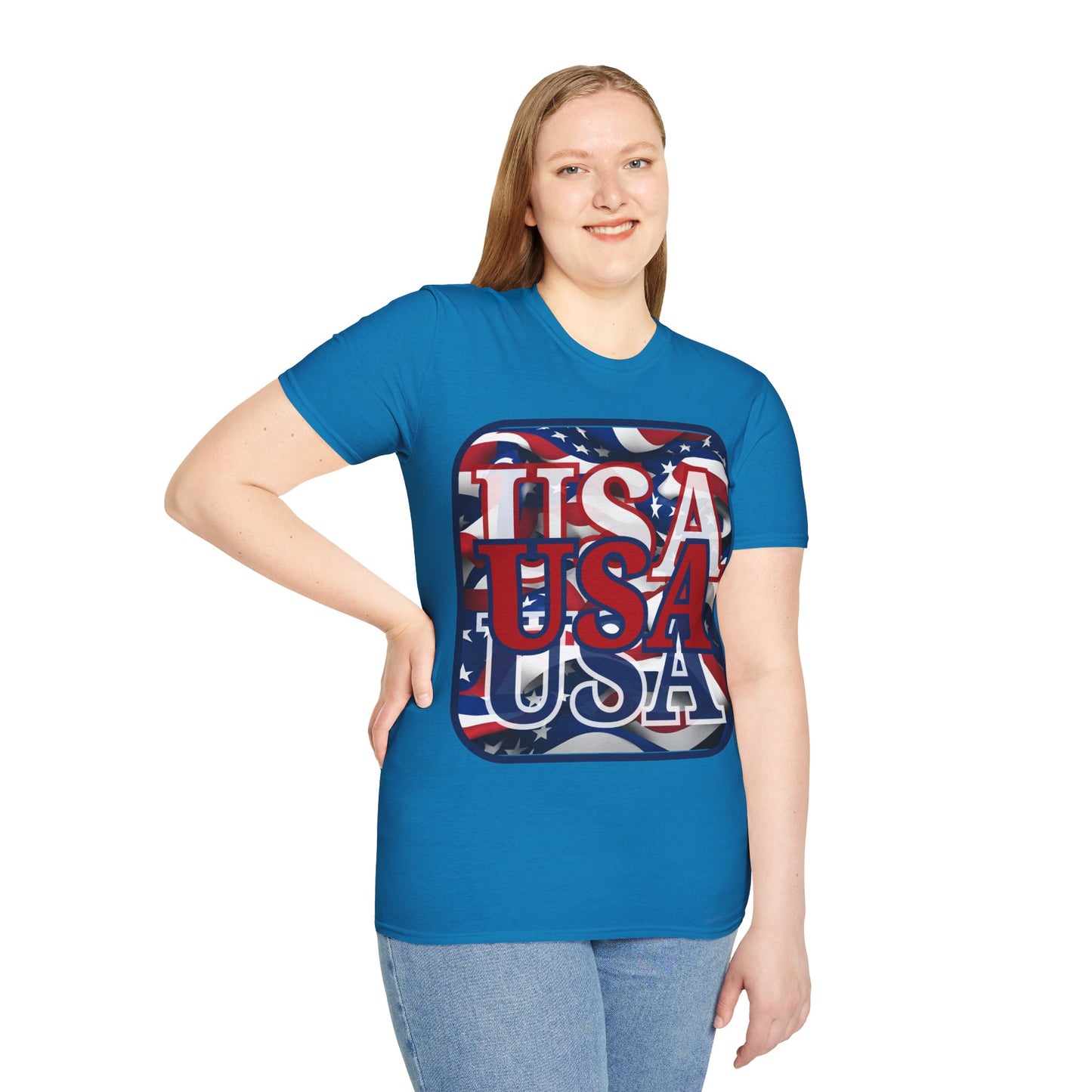 RED White and Blue USA Patriot Dark colors Unisex T-Shirt by cypherpunkgear.com