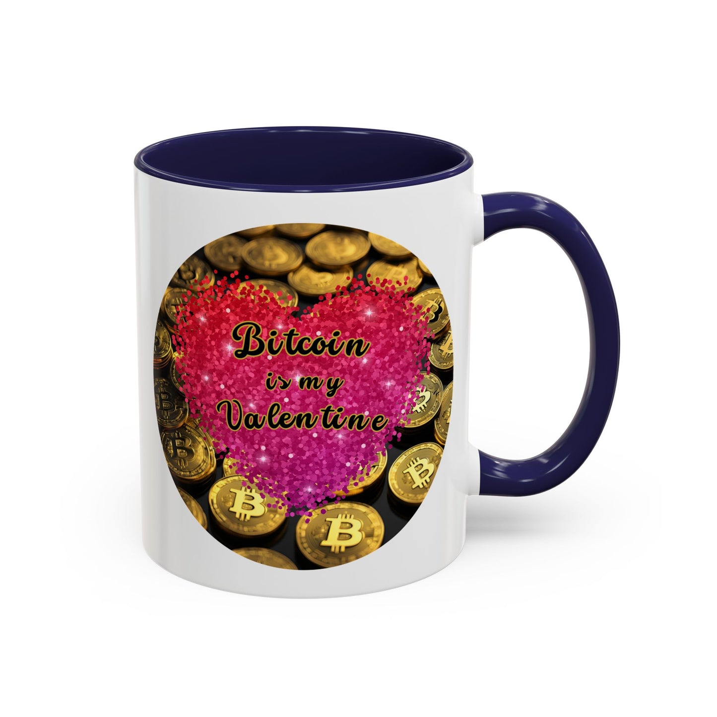 Bitcoin is My Valentine White Accent Mug by cypherpunkgear.com