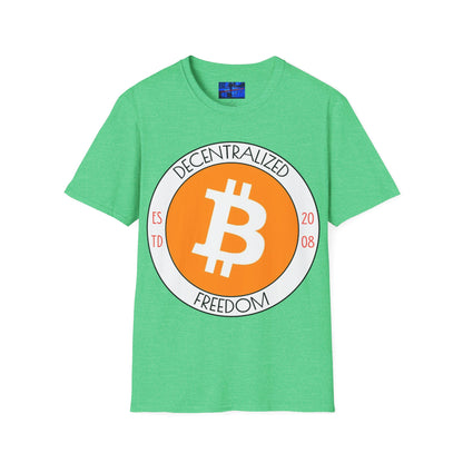 Bitcoin Decentralized Freedom DKcolors Unisex T-Shirt by cypherpunkgear.com
