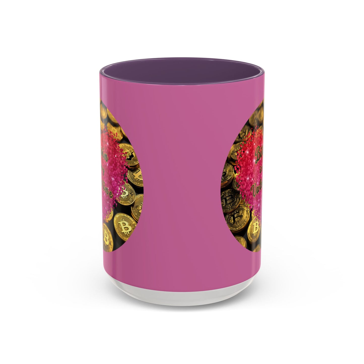Bitcoin is My Valentine Pink Accent Mug by cypherpunkgear.com