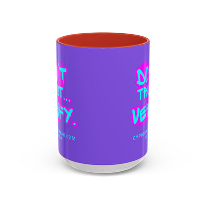 Don't Trust...Verify. Light Purple Accent Mug by cypherpunkgear.com