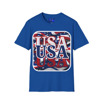 Red White and BLUE USA Patriot Dark colors Unisex T-Shirt by cypherpunkgear.com