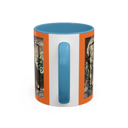 Yōkai Happy Halloween Orange Accent Mug by CreepyCrafts.boo