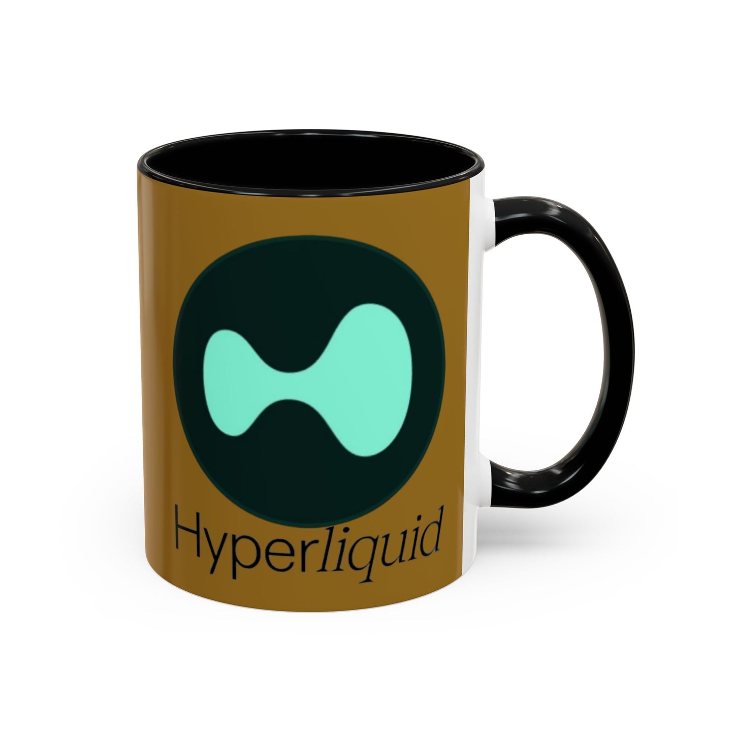 Hyperliquid Black font Brown Accent Mug by cypherpunkgear.com