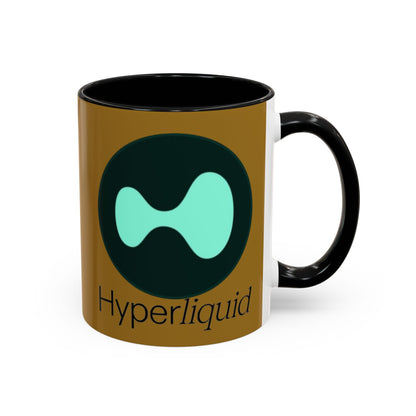 Hyperliquid Black font Brown Accent Mug by cypherpunkgear.com