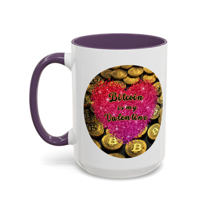 Bitcoin is My Valentine White Accent Mug by cypherpunkgear.com