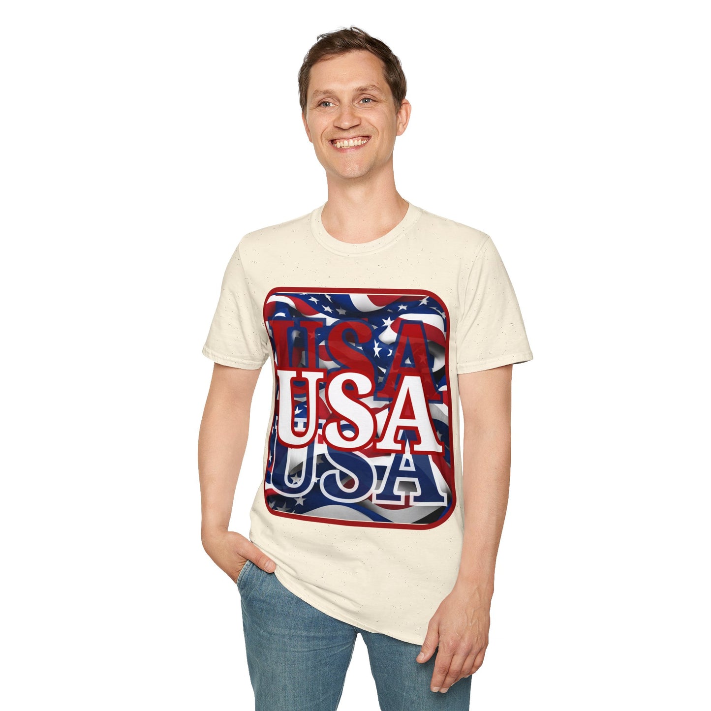 Red WHITE and Blue USA Patriot LTcolors Unisex T-Shirt by cypherpunkgear