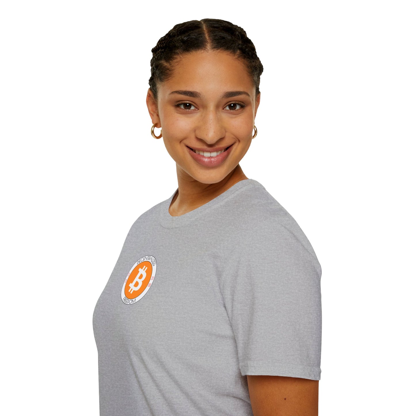 2-sided, Bitcoin, Bitcoin, Bitcoin (BTC) Light colors Unisex T-Shirt by cypherpunkgear.com
