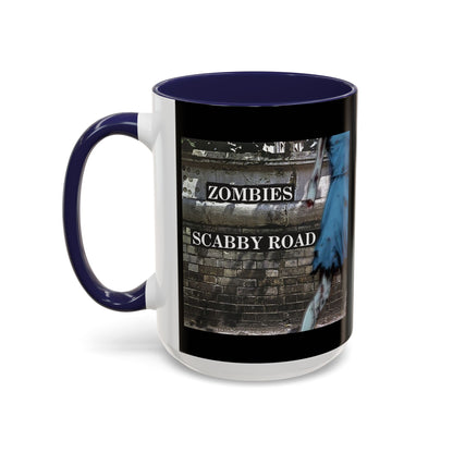 2-sided, Scabby Road Black Accent Mug by CreepyCrafts.boo