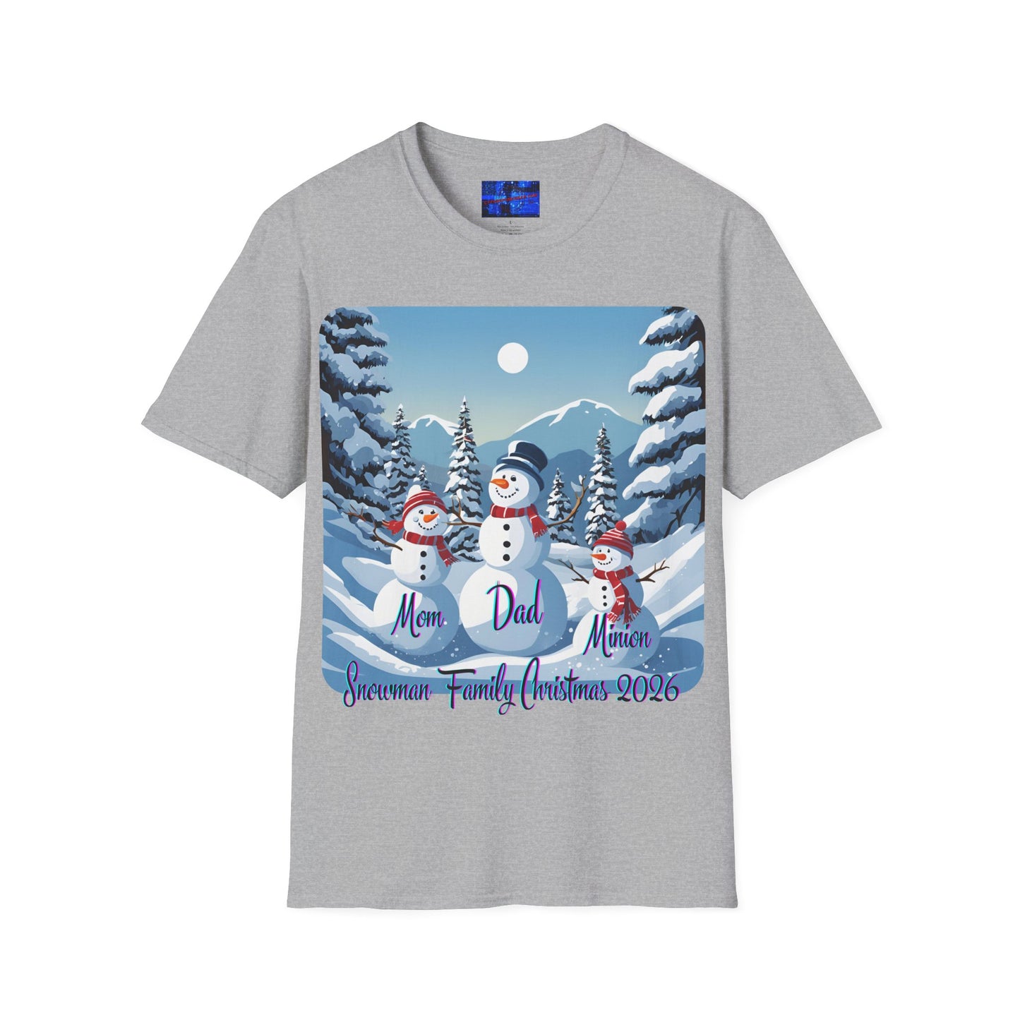 Snowman Family of 3 Light colors Unisex T-Shirt by cypherpunkgear.com