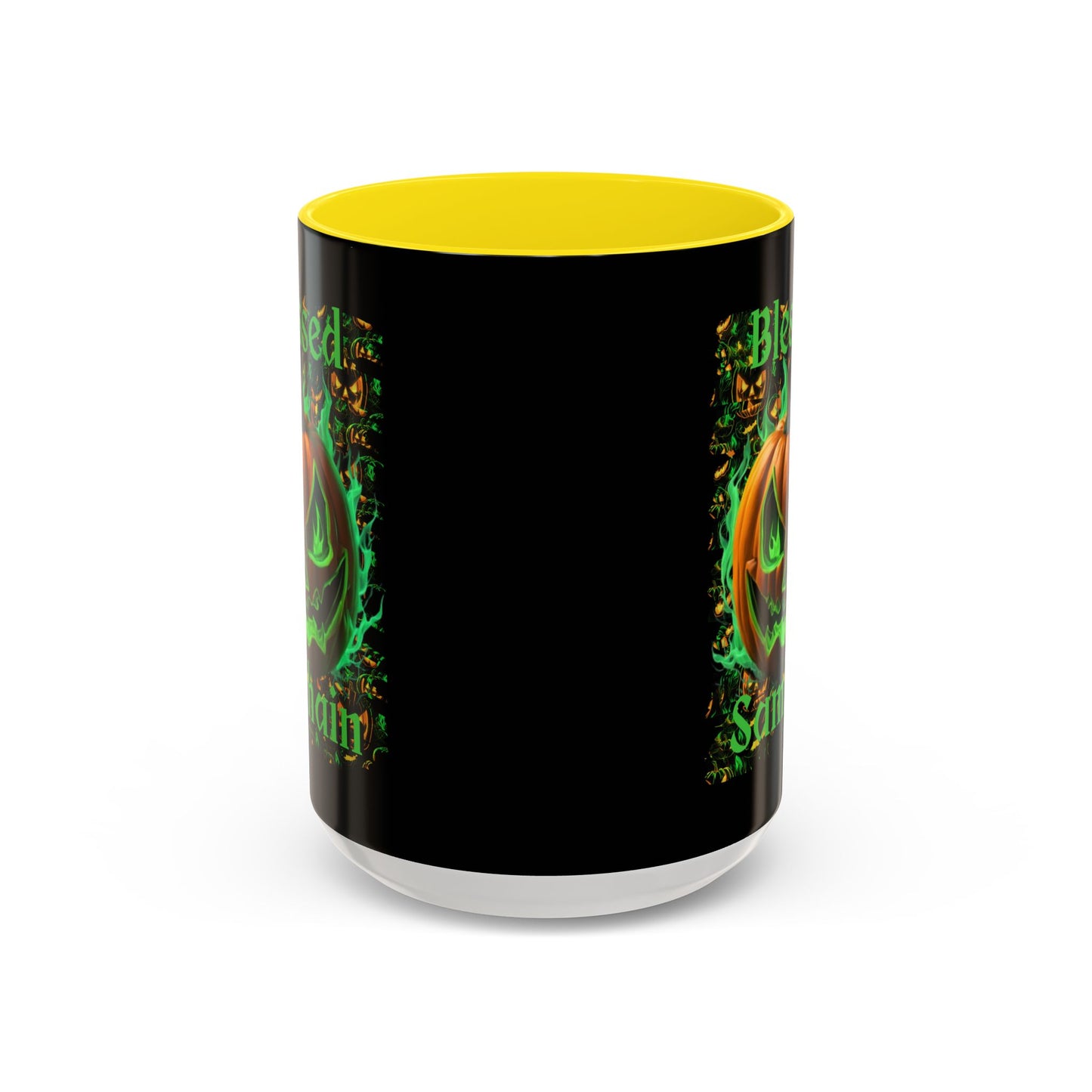 Blessed Samhain Green Jack Black Accent Mug by CreepyCrafts.boo