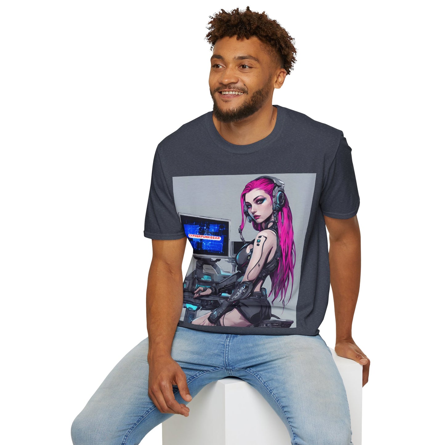 Netrunner Cyberpunk Dark colors Unisex T-Shirt by cypherpunkgear.com