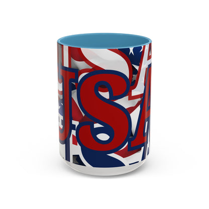 USA! USA! USA RDfont Patriot Accent Mug by cypherpunkgear