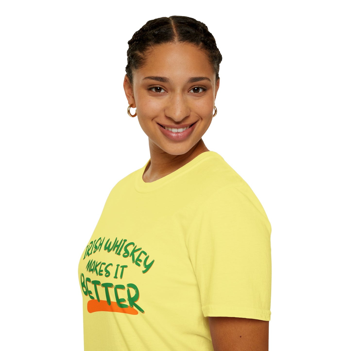 Irish Whiskey makes it better GNfont LTcolors Unisex T-Shirt by cypherpunkgear.com