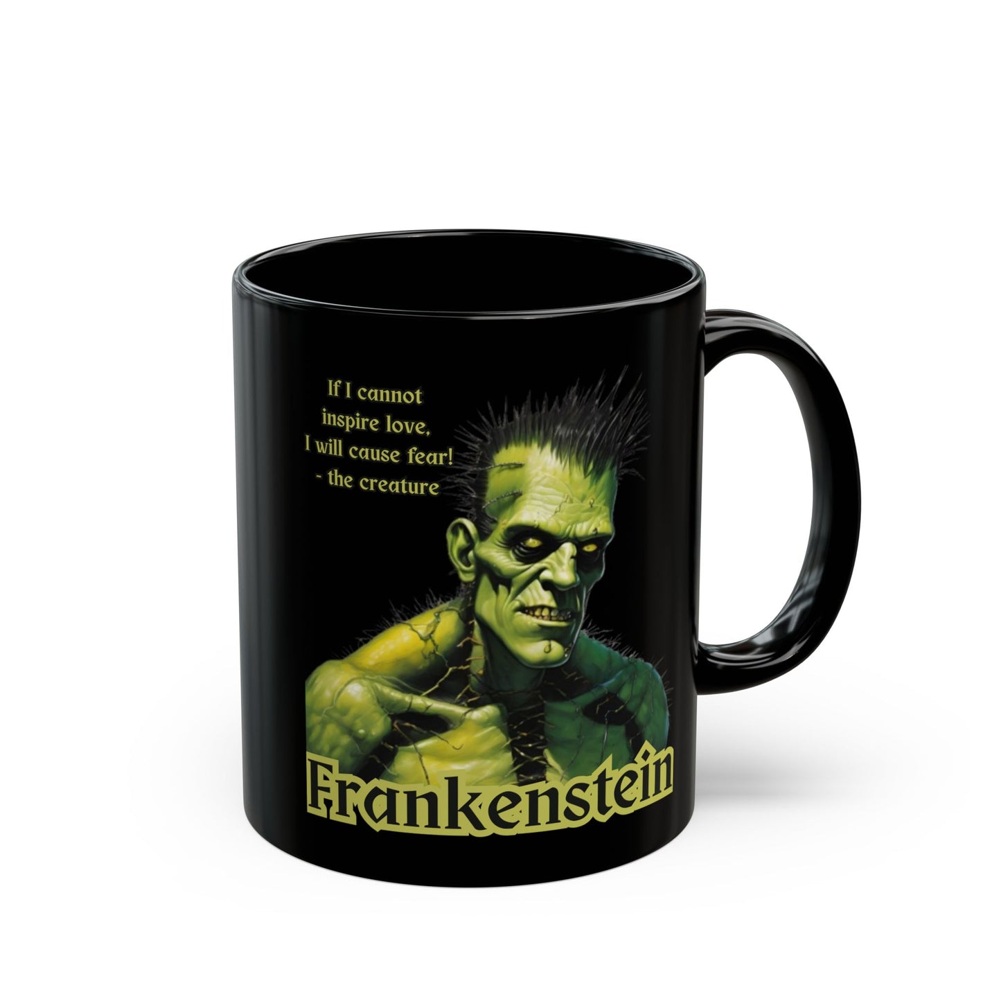 Frankenstein's Creature Black Mug by cypherpunkgear