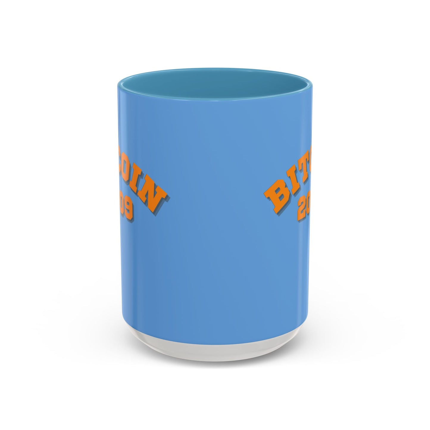Bitcoin 2009 Light Blue Accent Mug by cypherpunkgear.com