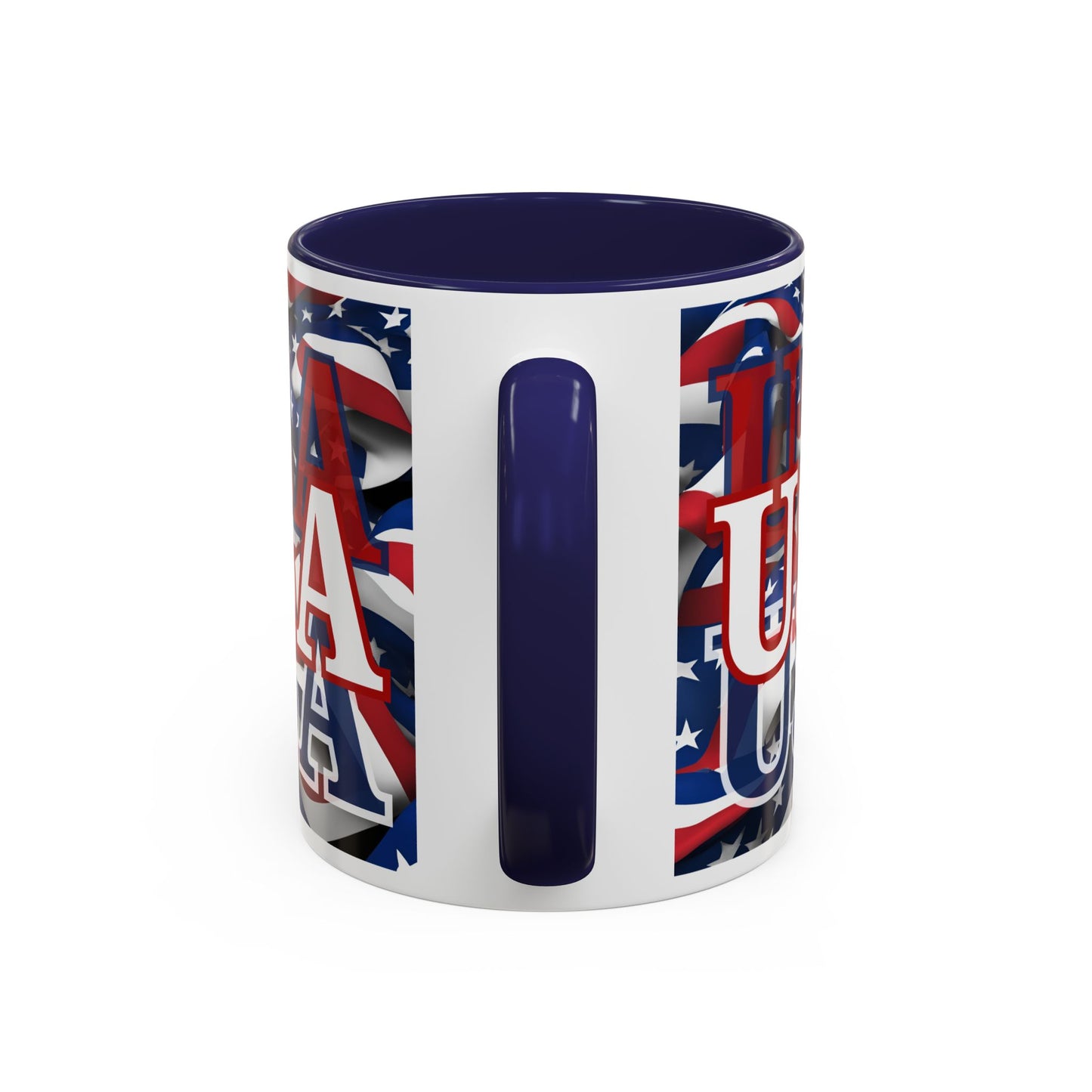 USA White font Center Patriot Accent Mug by cypherpunkgear.com