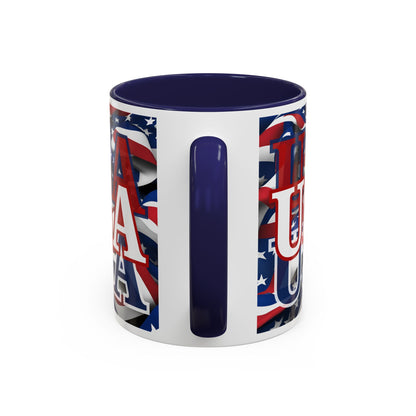 USA White font Center Patriot Accent Mug by cypherpunkgear.com