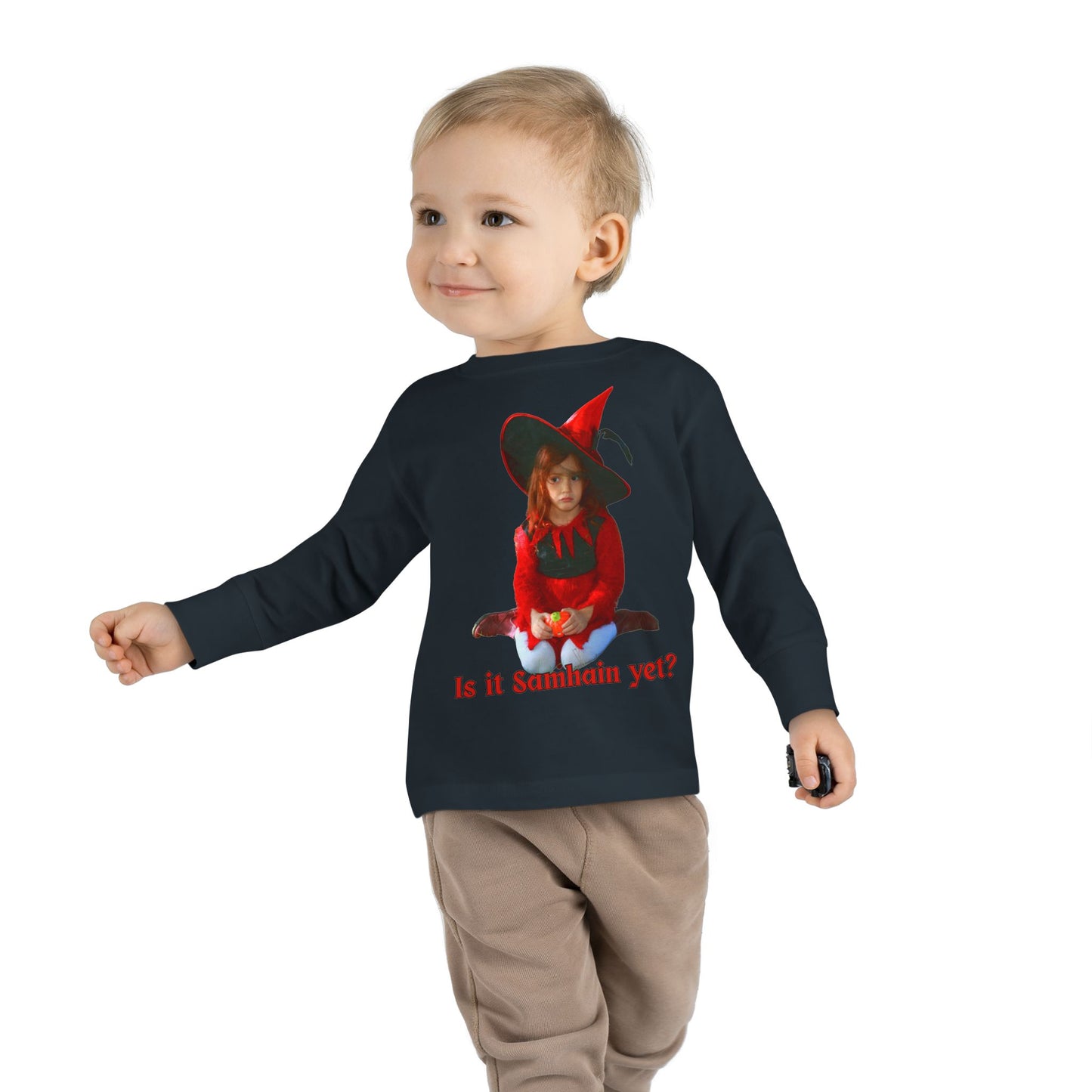 Is it Samhain yet? Toddler Long Sleeve Tee by CreepyCrafts.boo