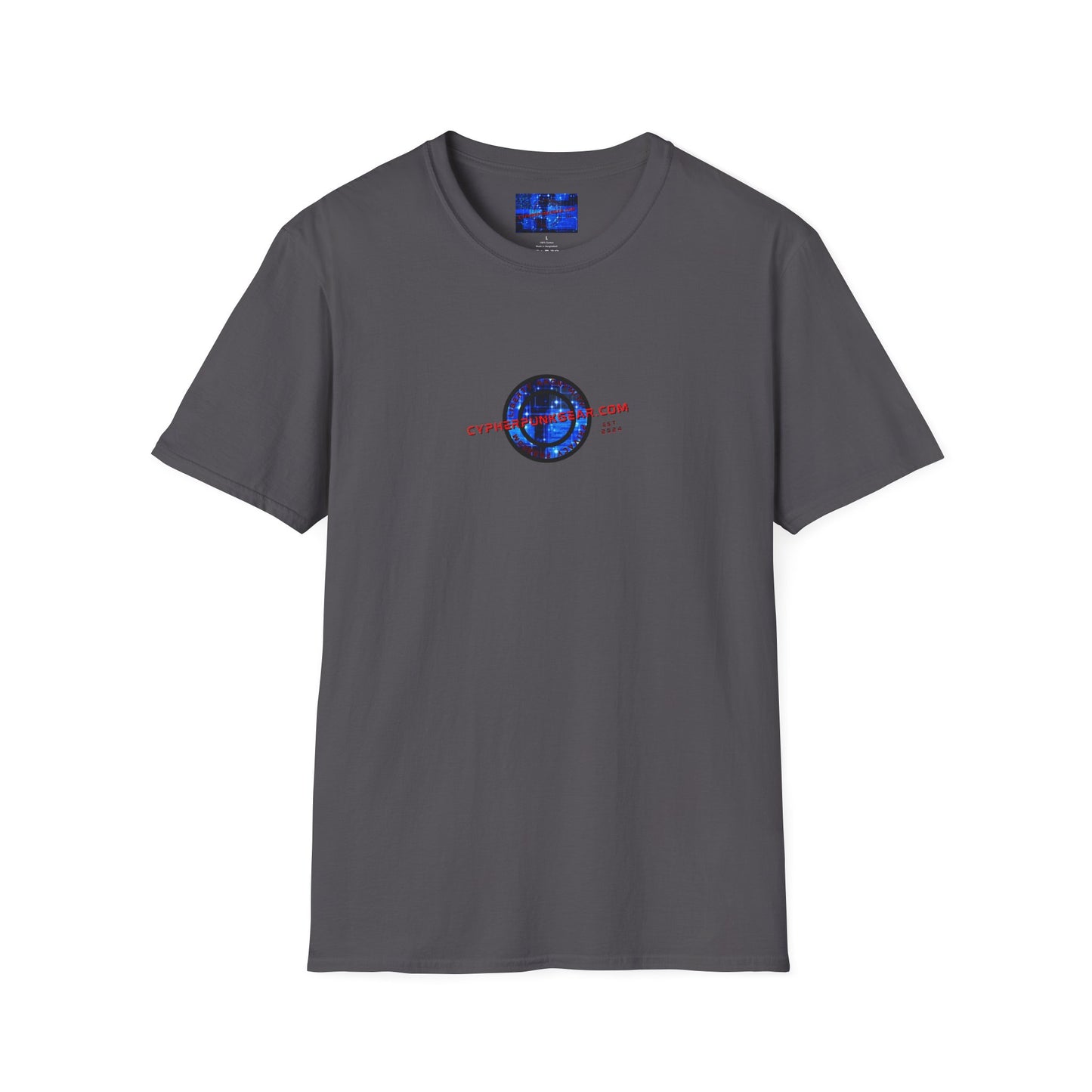 2-sided, cypherpunkgear.com Logo & Cityscape Dark colors Unisex T-Shirt by cypherpunkgear.com