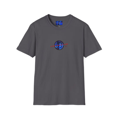 2-sided, cypherpunkgear.com Logo & Cityscape Dark colors Unisex T-Shirt by cypherpunkgear.com