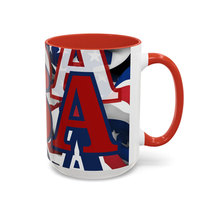 USA! USA! USA RDfont Patriot Accent Mug by cypherpunkgear