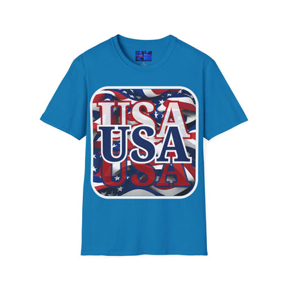 Red White and BLUE USA Patriot Dark colors Unisex T-Shirt by cypherpunkgear.com