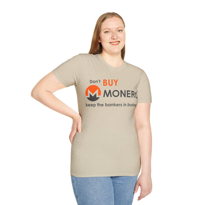 Don't buy Monero (XMR) Light colors Unisex T-Shirt by cypherpunkgear.com