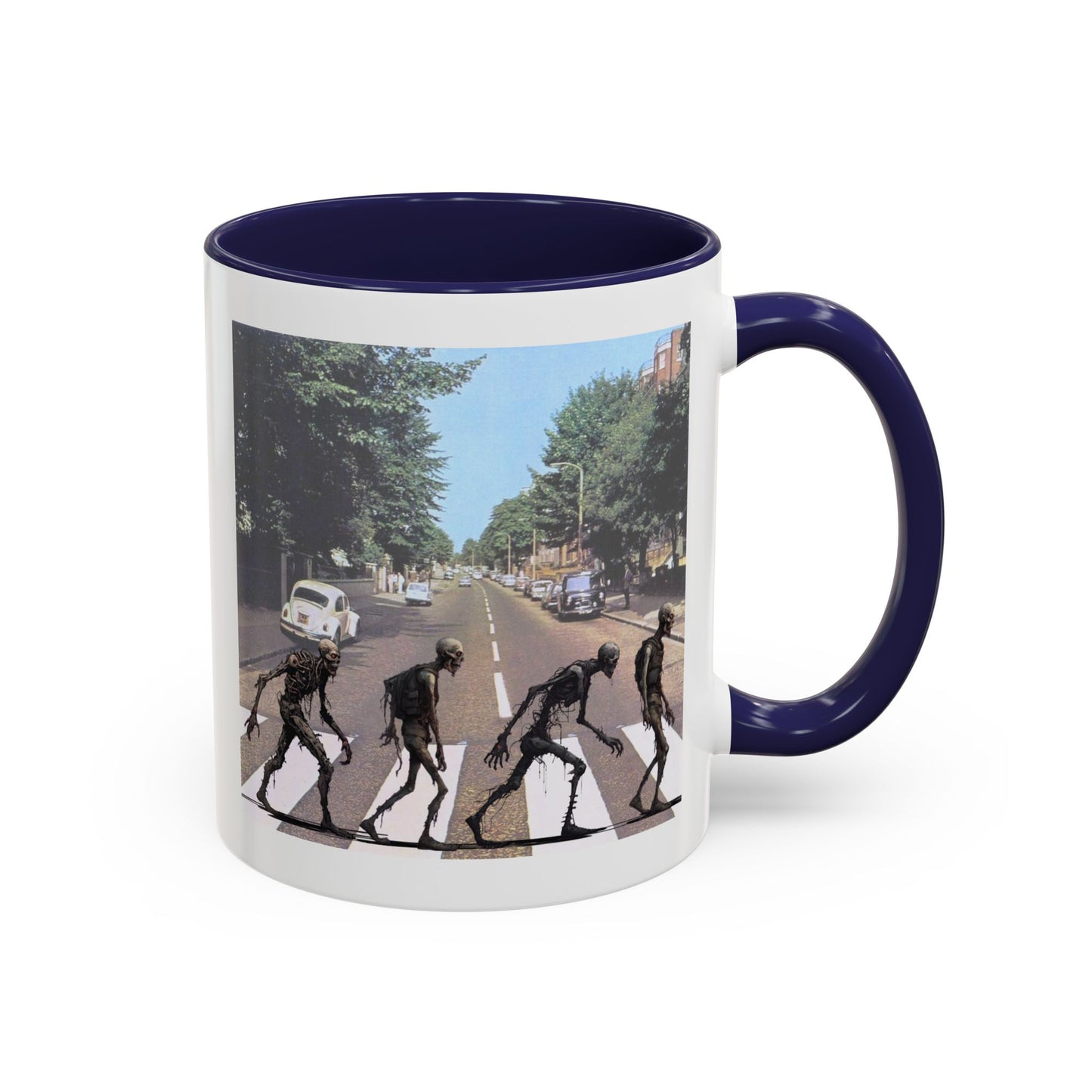 2-sided, Scabby Road White Accent Mug by CreepyCrafts.boo