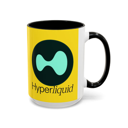 Hyperliquid Black font Yellow Accent Mug by cypherpunkgear.com