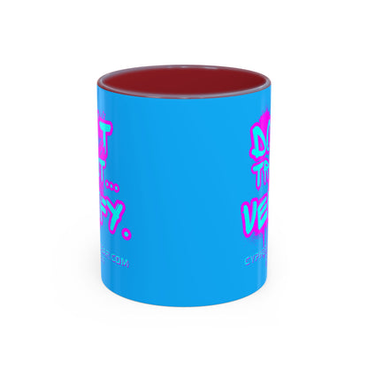 Don't Trust...Verify. Light Blue Accent Mug by cypherpunkgear.com