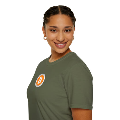 2-sided, Bitcoin (BTC) Decentralized Freedom Dark colors Unisex T-Shirt by cypherpunkgear.com