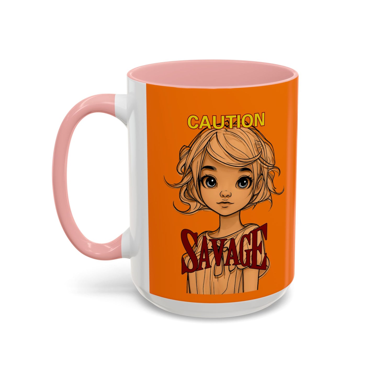 Caution, Savage Orange Accent Mug by cypherpunkgear.com