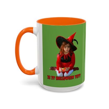 Is it Halloween yet? Green Accent Mug by CreepyCrafts.boo